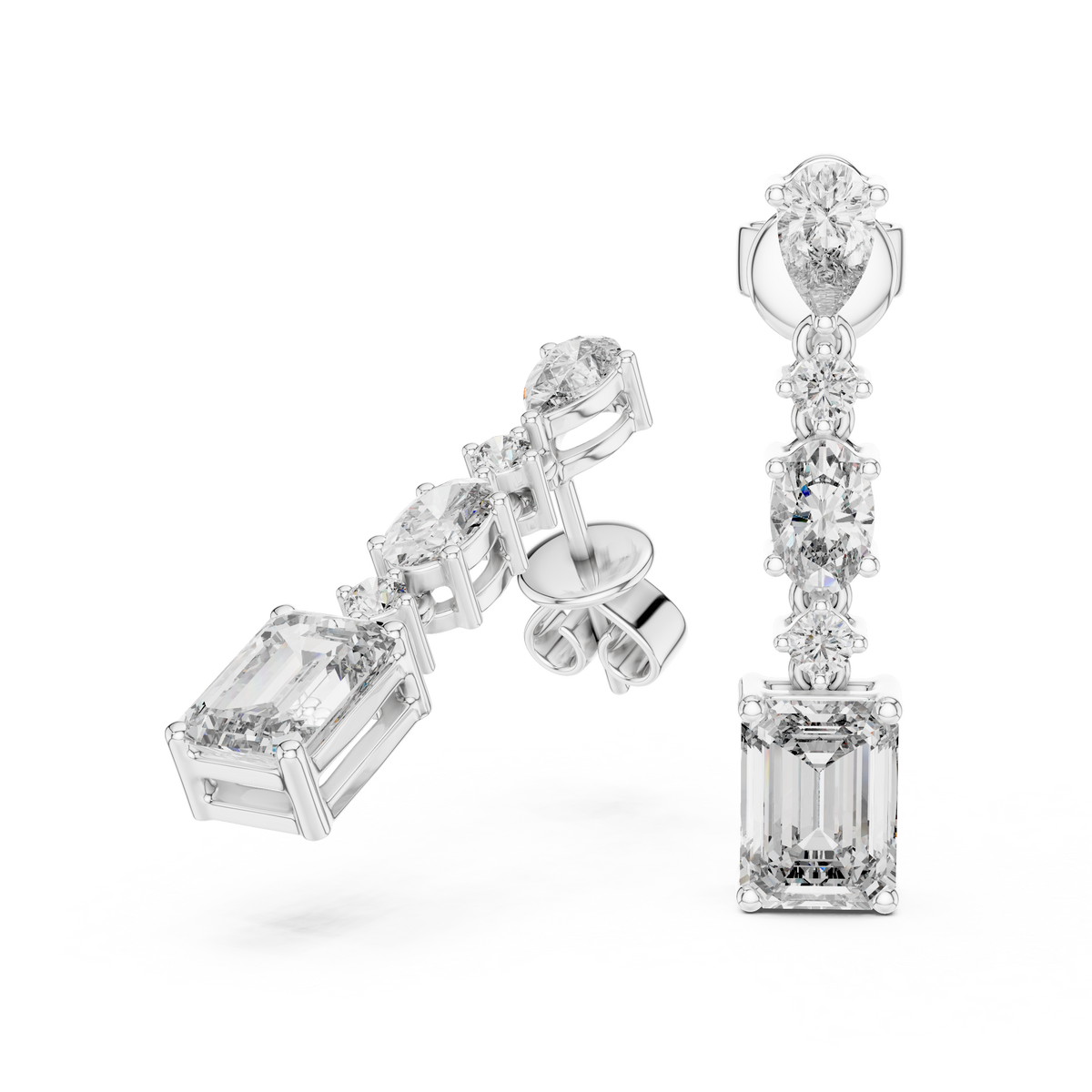 Selvara Mixed Cut Diamond Line Drop