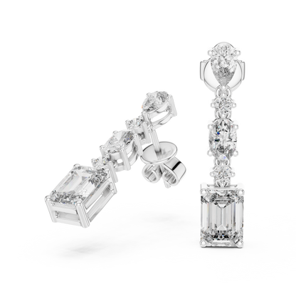 Selvara Mixed Cut Diamond Line Drop