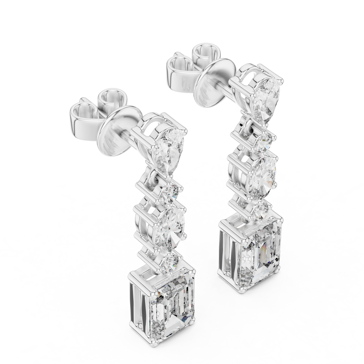 Selvara Mixed Cut Diamond Line Drop
