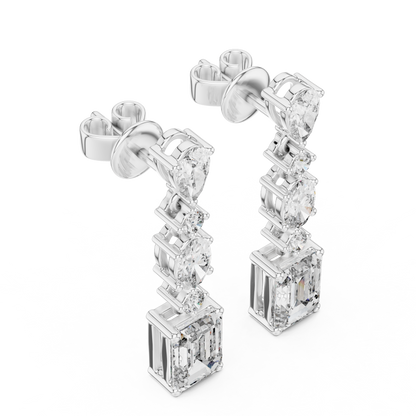 Selvara Mixed Cut Diamond Line Drop