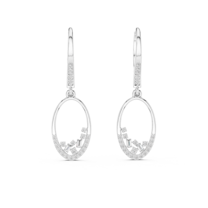 Elvarine Baguette Oval Drop Earring