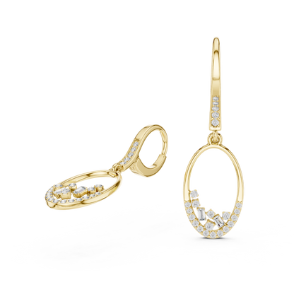 Elvarine Baguette Oval Drop Earring