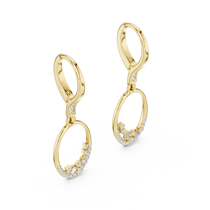 Elvarine Baguette Oval Drop Earring