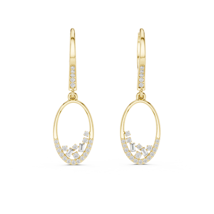Elvarine Baguette Oval Drop Earring
