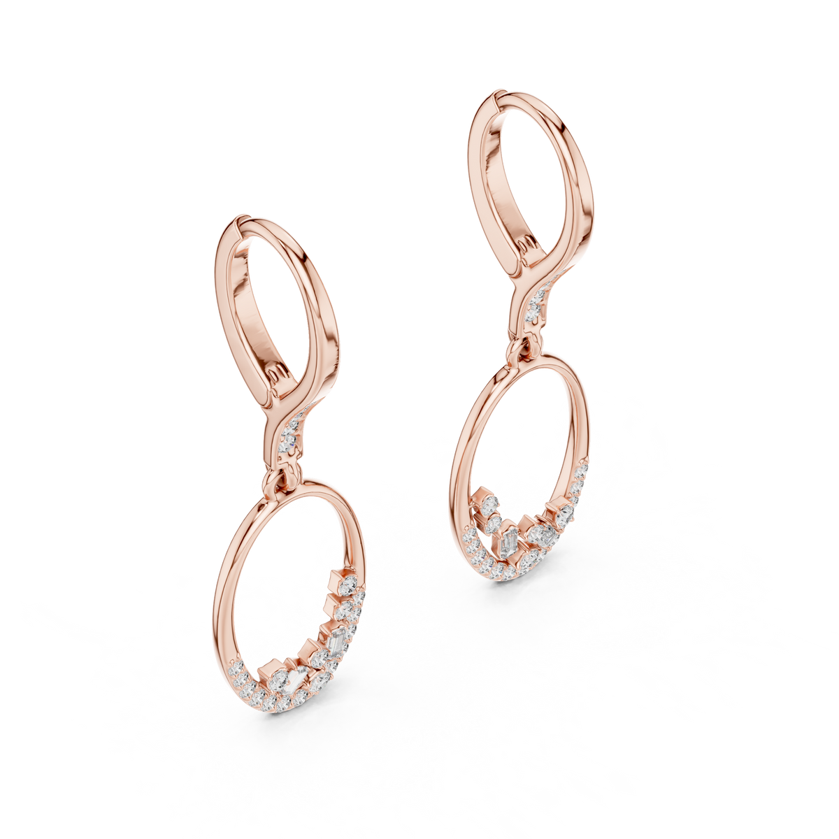 Elvarine Baguette Oval Drop Earring