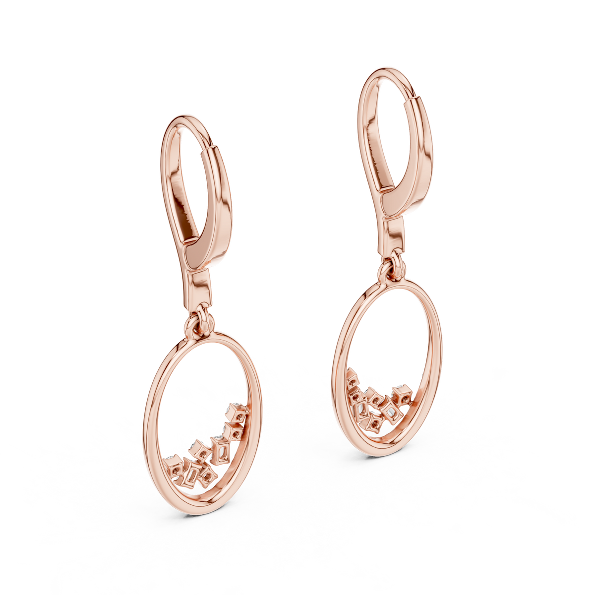 Elvarine Baguette Oval Drop Earring