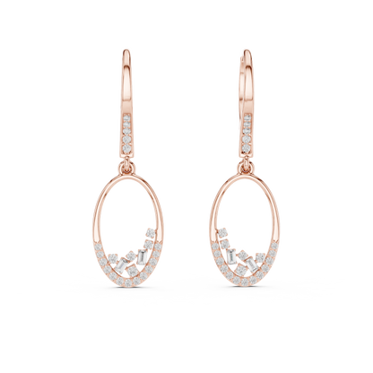 Elvarine Baguette Oval Drop Earring