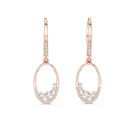 Elvarine Baguette Oval Drop Earring