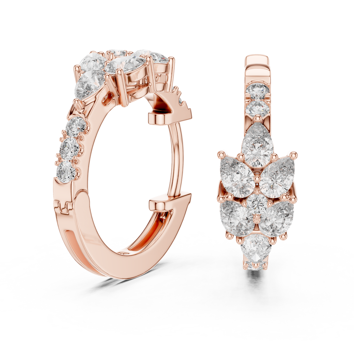 Aurelia Floral Cluster Pear Hoops