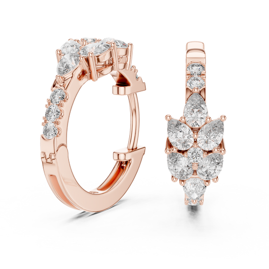 Aurelia Floral Cluster Pear Hoops