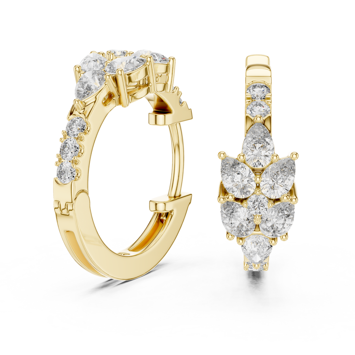 Aurelia Floral Cluster Pear Hoops