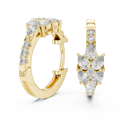 Aurelia Floral Cluster Pear Hoops