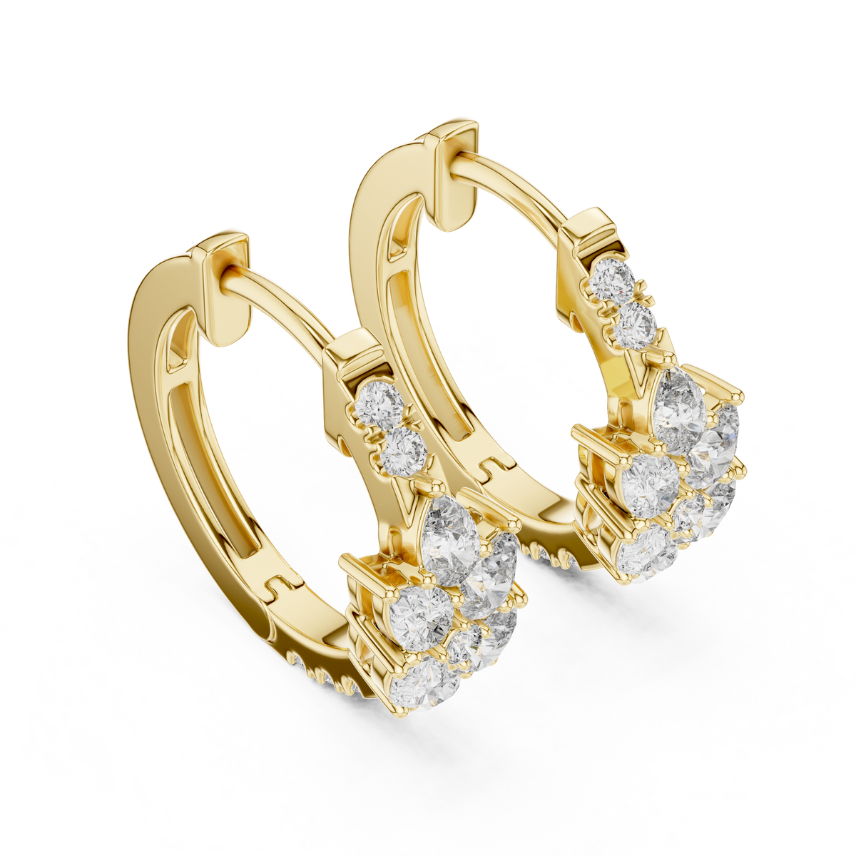 Aurelia Floral Cluster Pear Hoops
