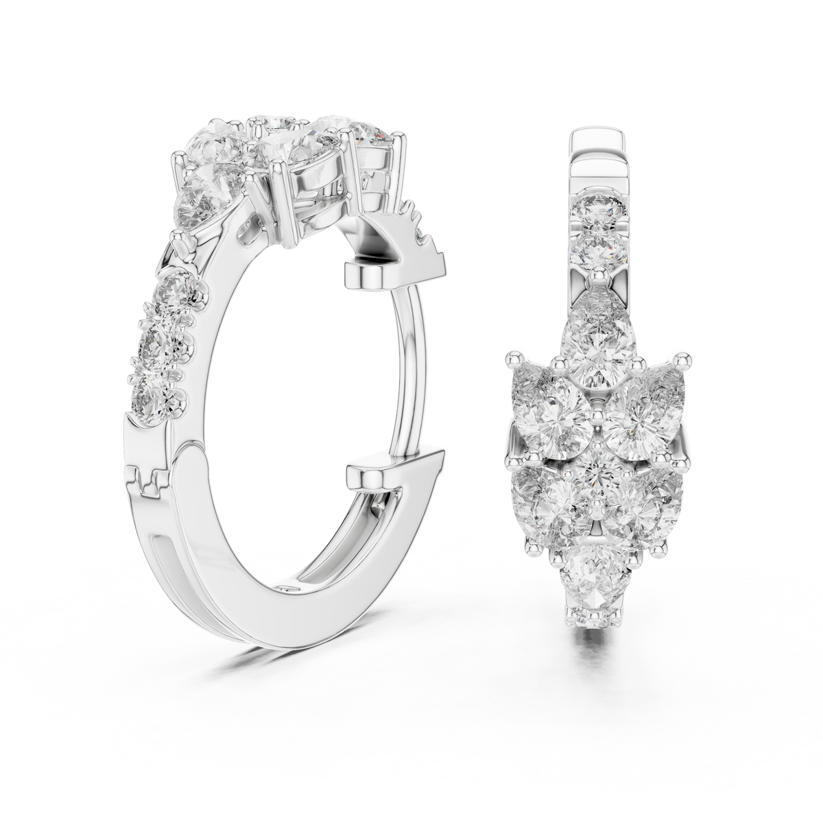 Aurelia Floral Cluster Pear Hoops