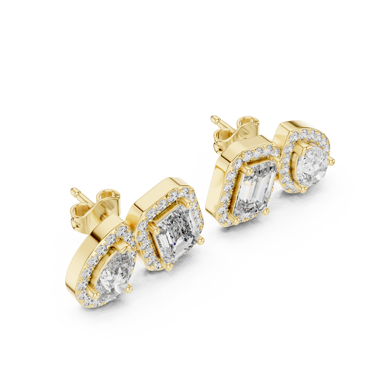 Virelune Double Shape Diamond Studs