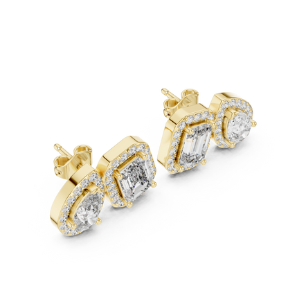 Virelune Double Shape Diamond Studs