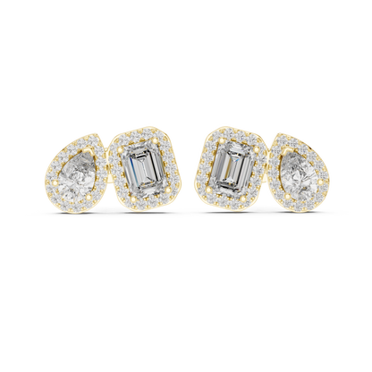 Virelune Double Shape Diamond Studs