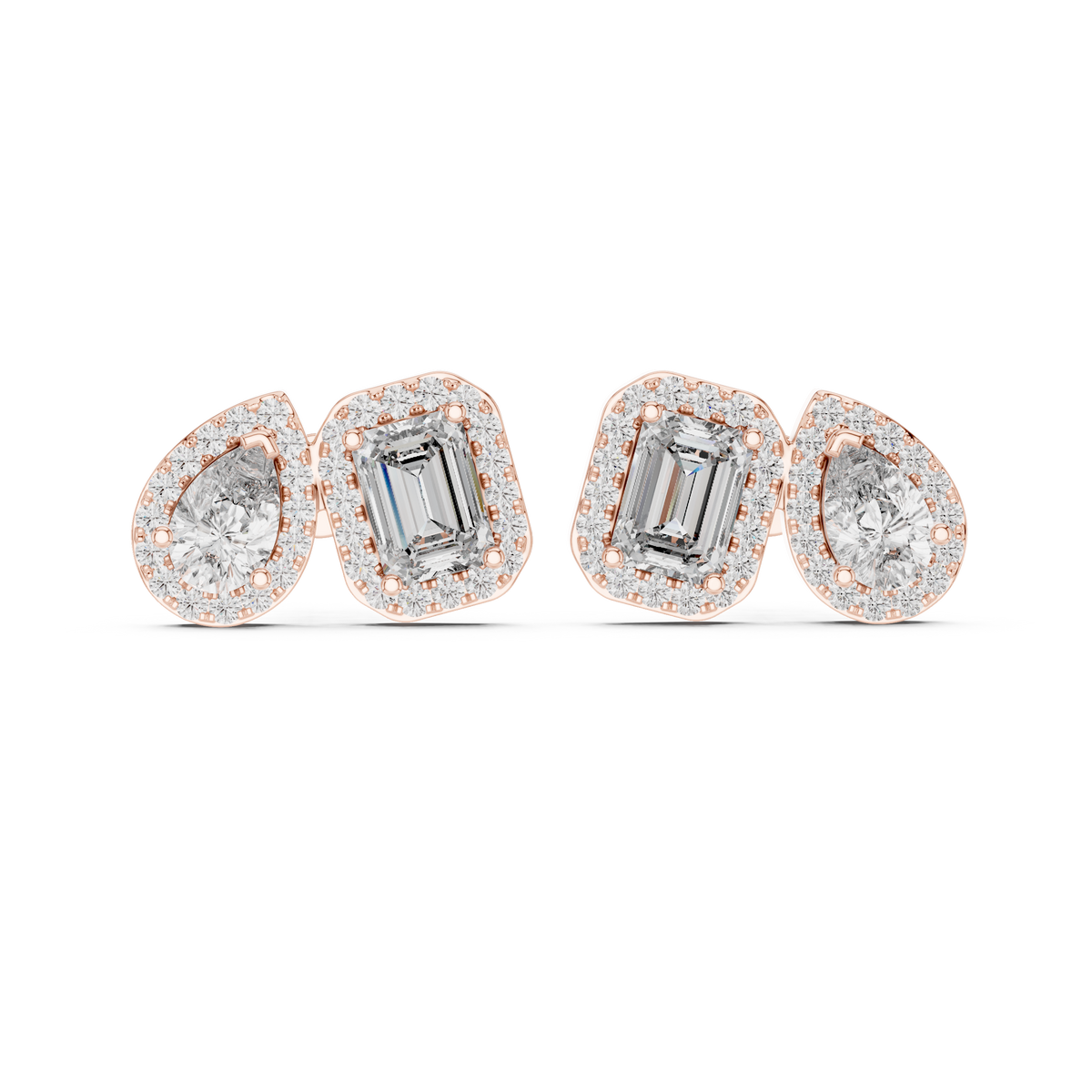 Virelune Double Shape Diamond Studs