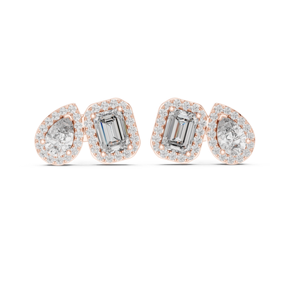 Virelune Double Shape Diamond Studs
