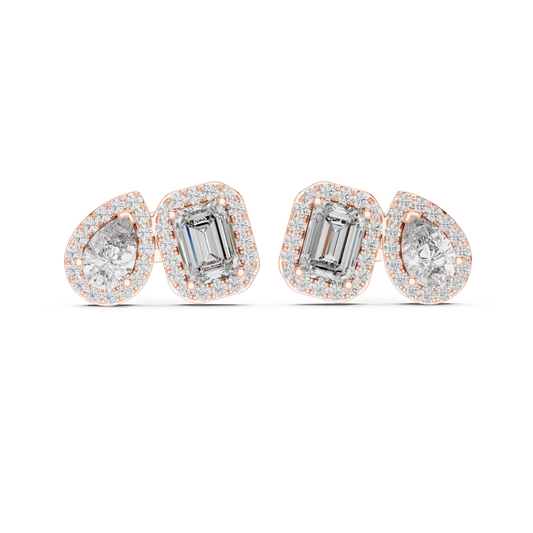 Virelune Double Shape Diamond Studs