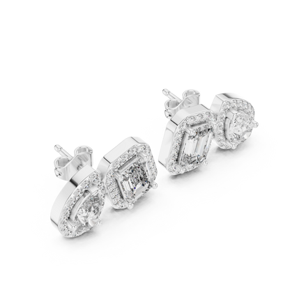 Virelune Double Shape Diamond Studs