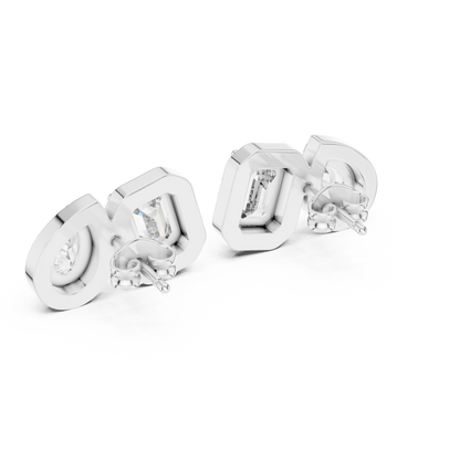 Virelune Double Shape Diamond Studs