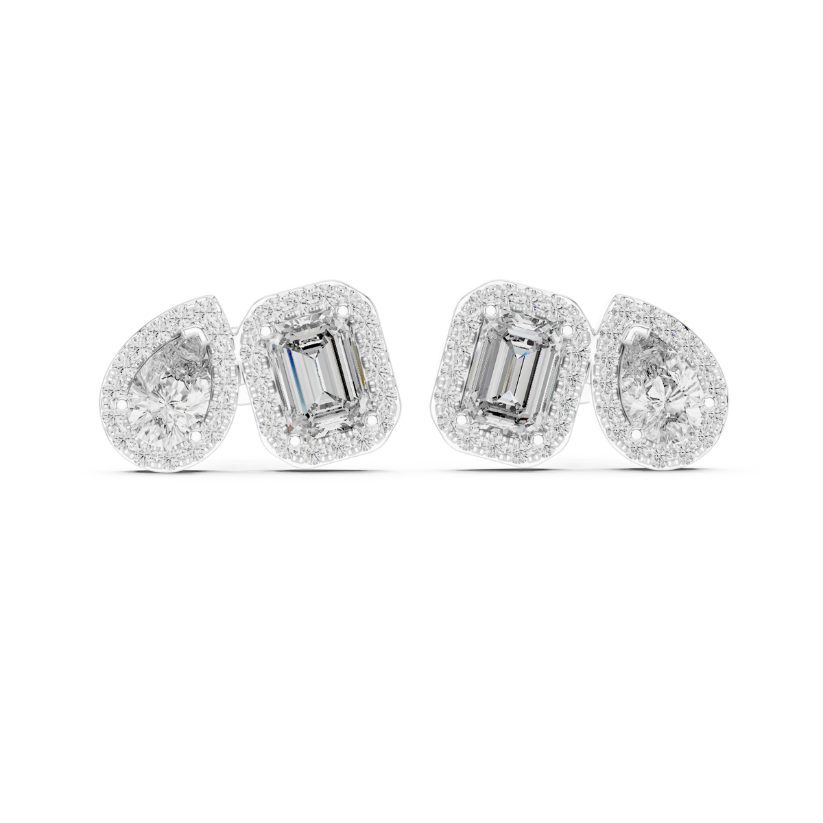 Virelune Double Shape Diamond Studs