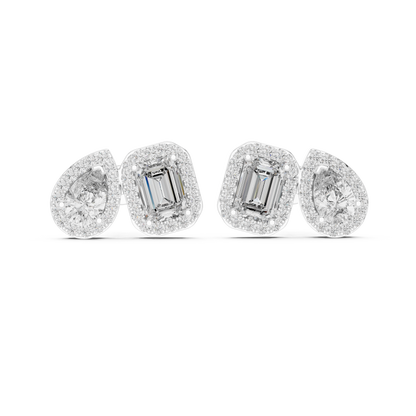 Virelune Double Shape Diamond Studs