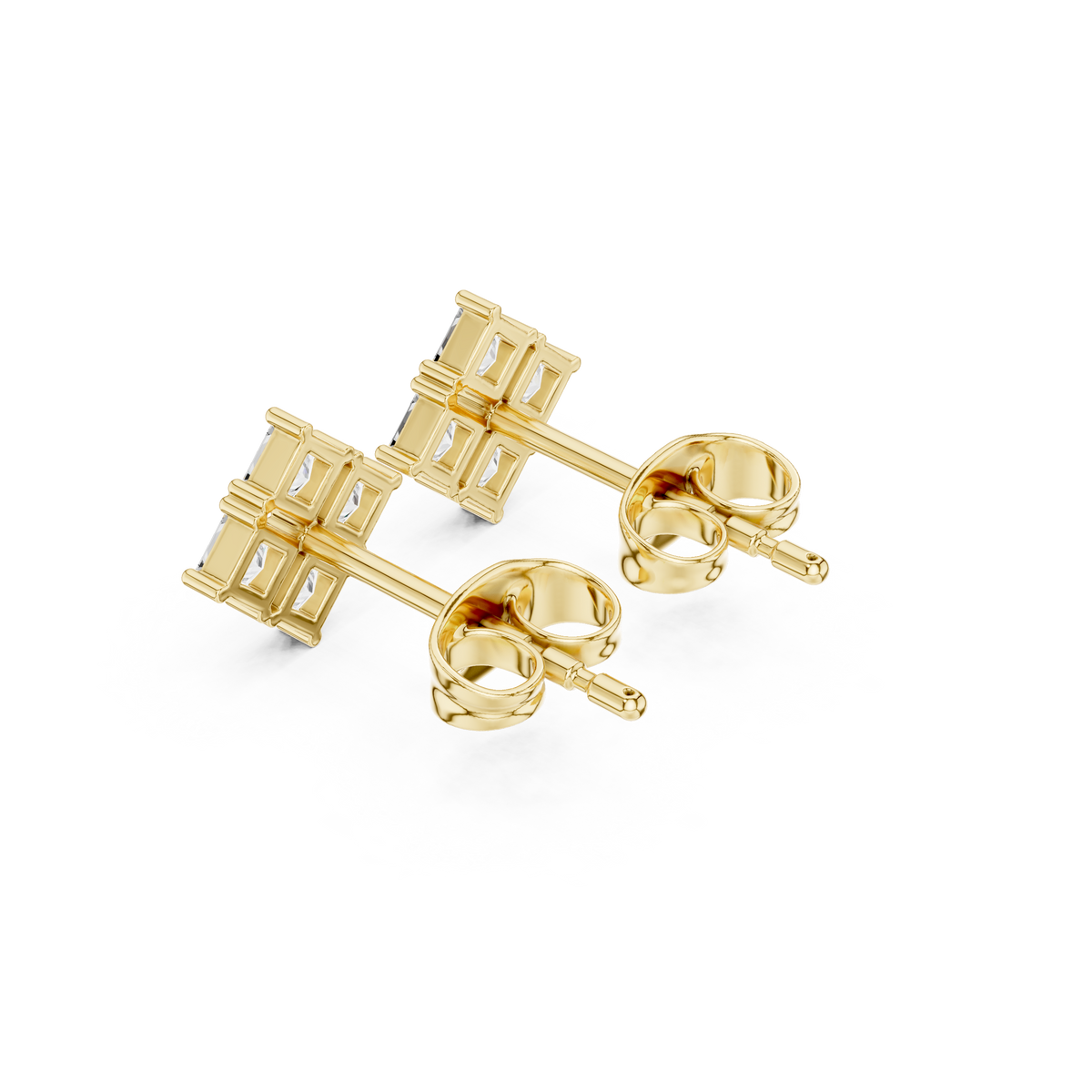 Solenne Quad Princess Cluster Studs