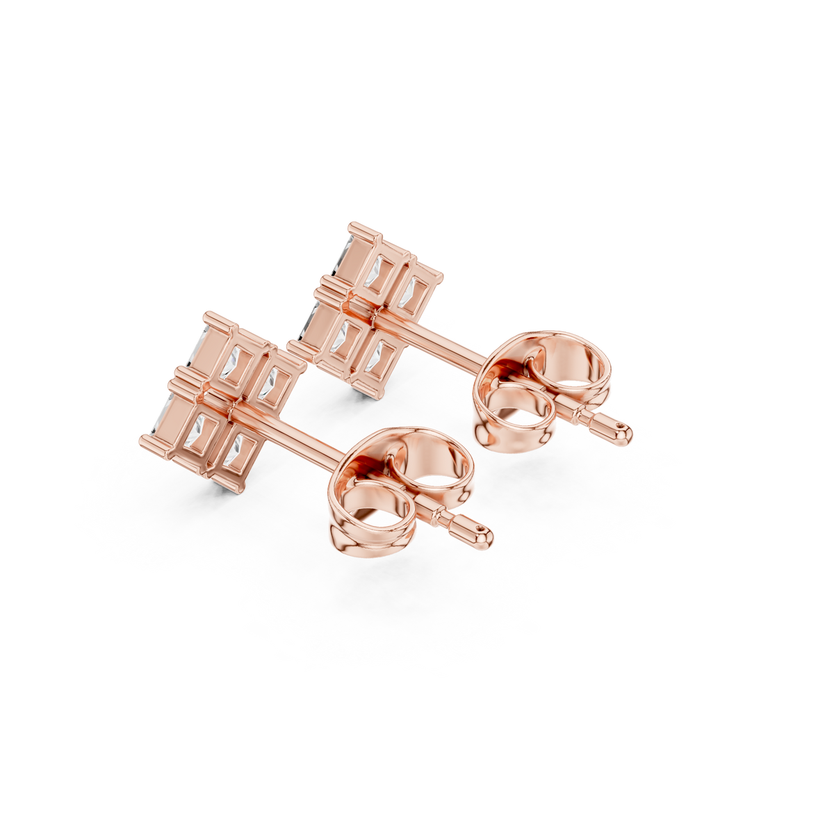 Solenne Quad Princess Cluster Studs