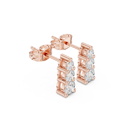 Solara Triple Round Bar Drop Earring