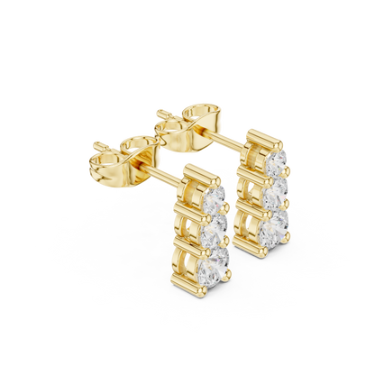 Solara Triple Round Bar Drop Earring
