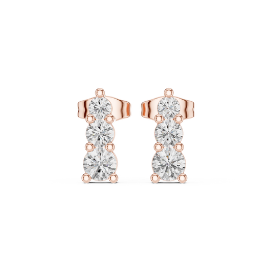 Solara Triple Round Bar Drop Earring