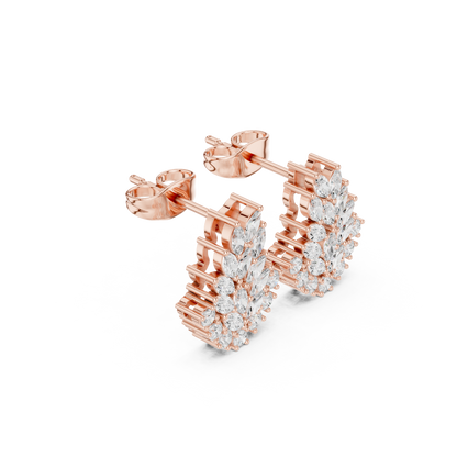 Calyra Botanical Marquise Cluster Studs