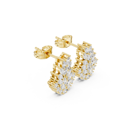 Calyra Botanical Marquise Cluster Studs