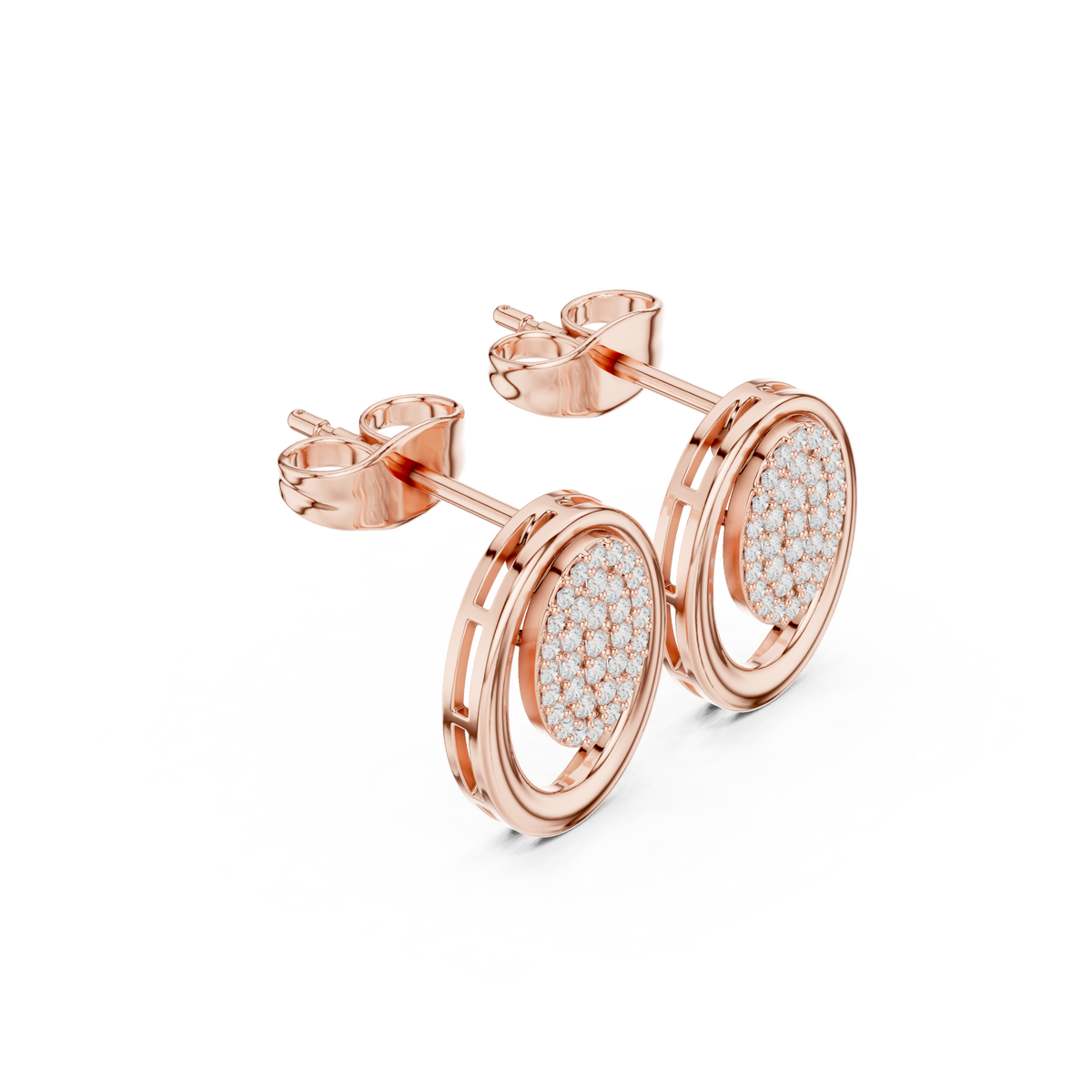 Marielle Oval Pavé Medallion Studs