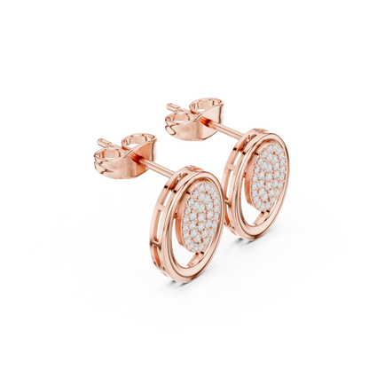 Marielle Oval Pavé Medallion Studs