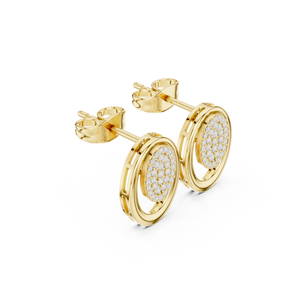 Marielle Oval Pavé Medallion Studs