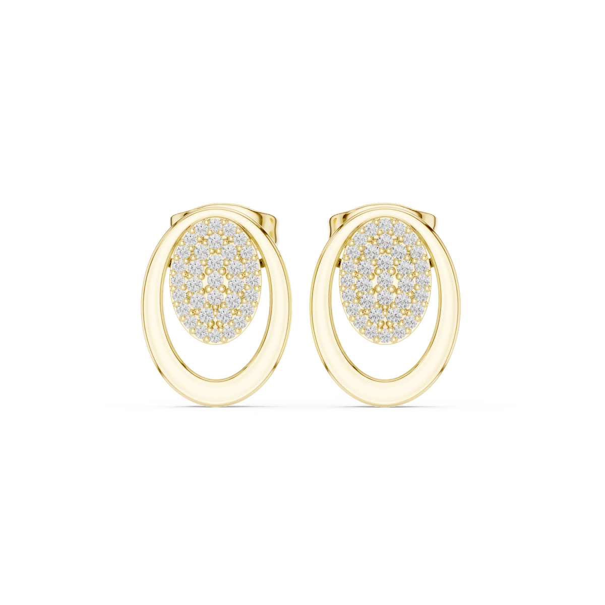 Marielle Oval Pavé Medallion Studs