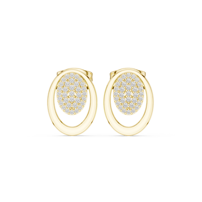 Marielle Oval Pavé Medallion Studs