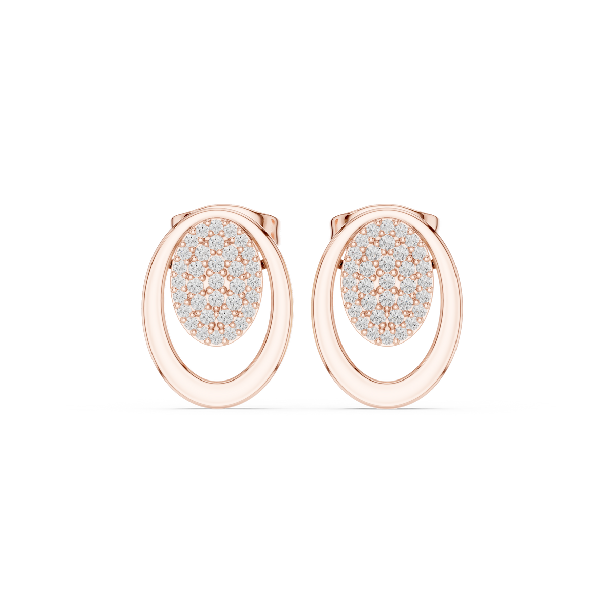 Marielle Oval Pavé Medallion Studs