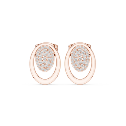 Marielle Oval Pavé Medallion Studs