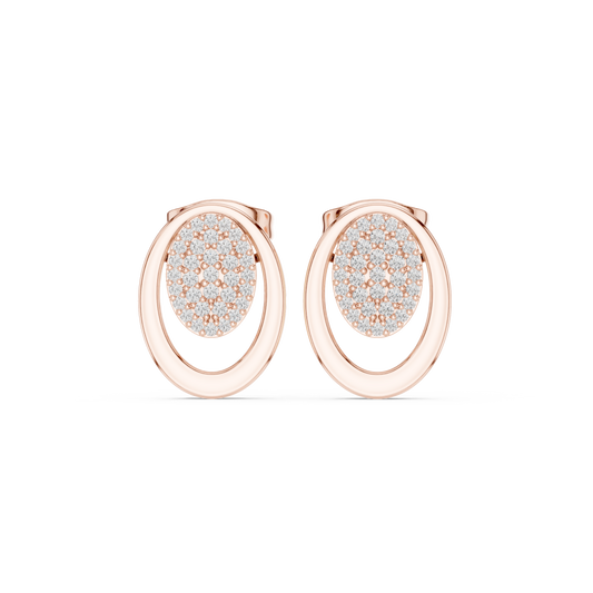 Marielle Oval Pavé Medallion Studs