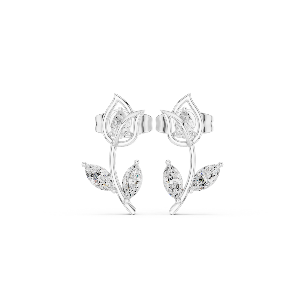 Seravyn Floral Marquise Vine Studs