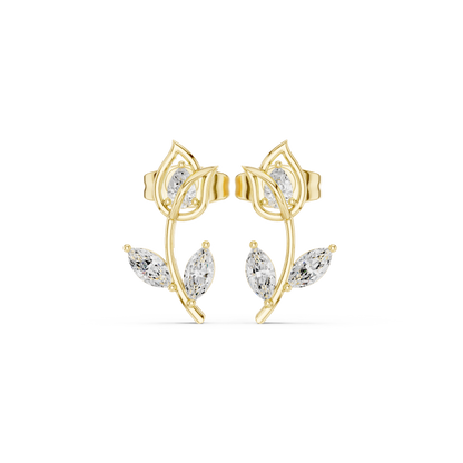 Seravyn Floral Marquise Vine Studs