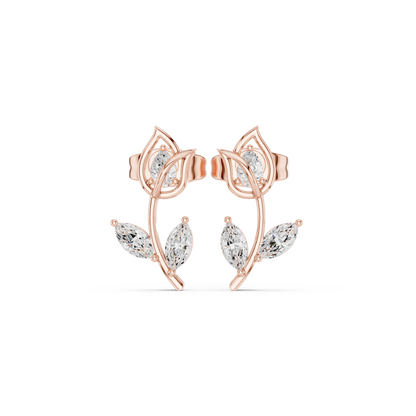 Seravyn Floral Marquise Vine Studs