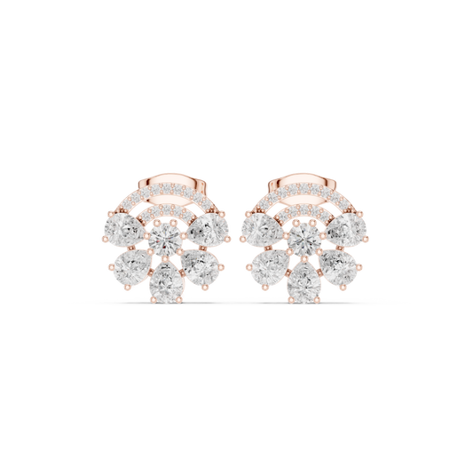 Averelle Floral Pavé Marquise Studs