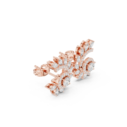 Soravelle Floral Marquise Crest Studs