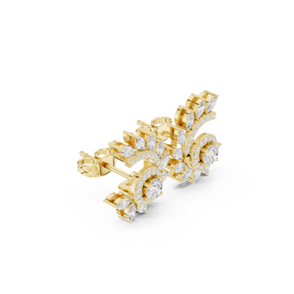 Soravelle Floral Marquise Crest Studs