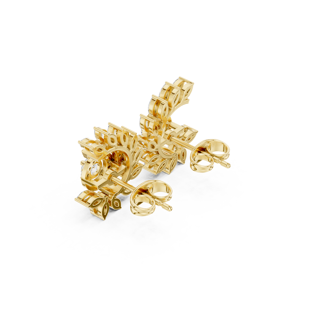 Soravelle Floral Marquise Crest Studs